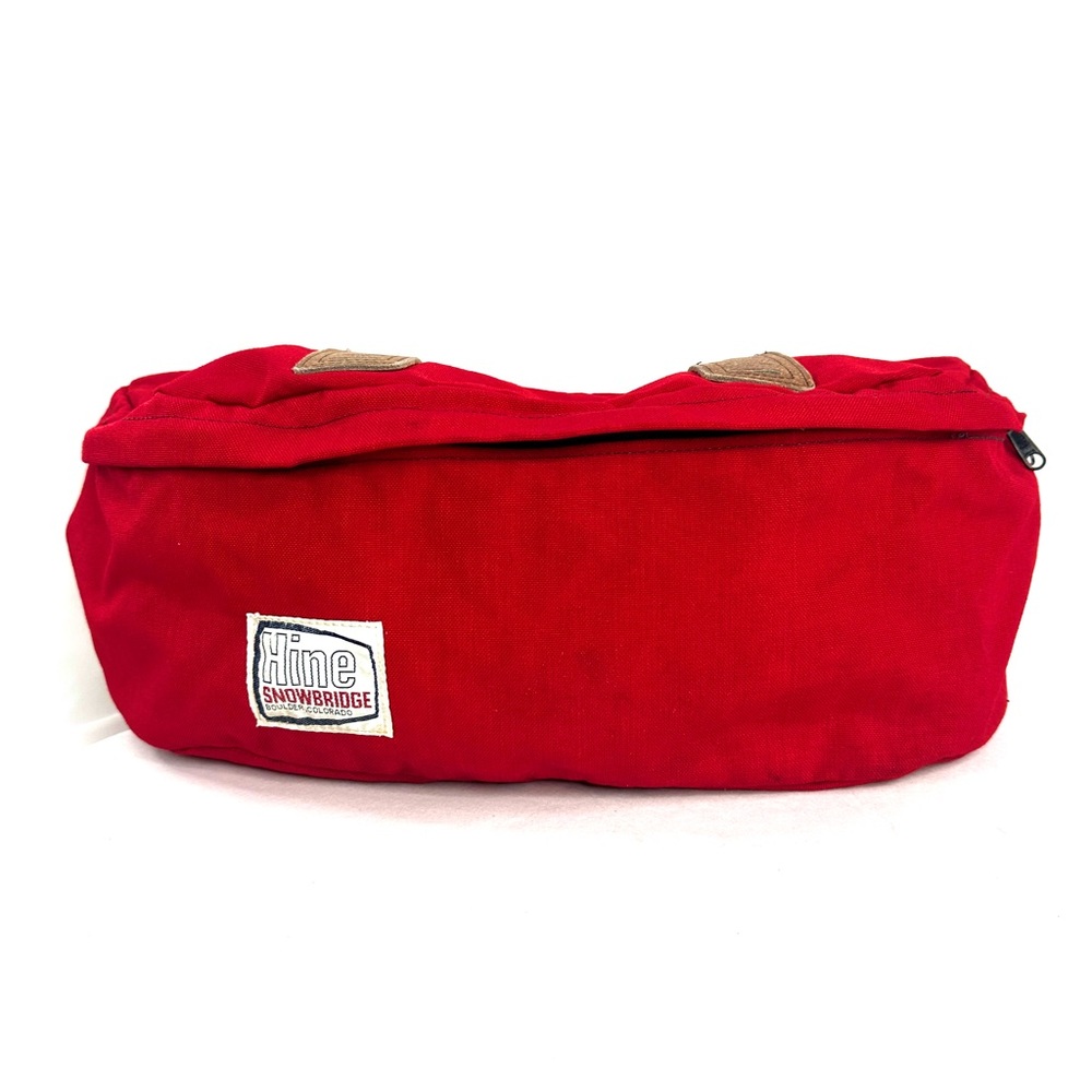 Hine Snowbridge Vintage Powell Pack Red Fabric Large Sling Belt Bag US Made Rare